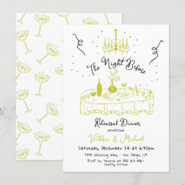 Invitación Esquiar De Mano La Noche Antes De La Cena Del Ensa