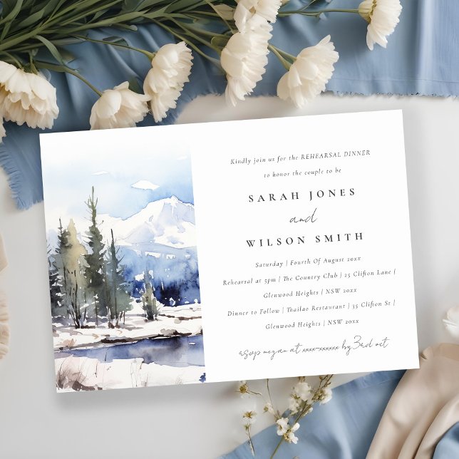 Invitación Esquiar de montaña de nieve Ensayo de cena (Subido por el creador)