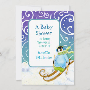 Invitación Esquiar para snowboard Invite a Baby Shower