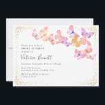 Invitación Esquías de mariposa Coral Gold Confetti Sweet 16<br><div class="desc">Elegante y femenina dulce invitación 16 con mariposas acuarelas y confeti dorado. El diseño es delicado, con una paleta de colores bonito en tonos crema rosa coral y dorado sobre un fondo blanco. Toda la redacción es editable y también puede cambiar el color de fondo si lo desea. Sencillo estilo...</div>