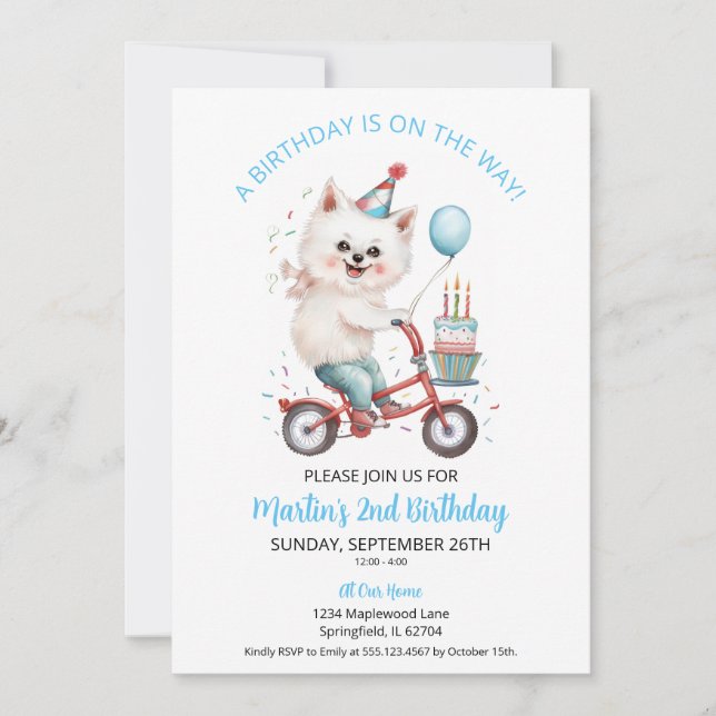 Invitación  esquimal estadounidense con Fiesta de bici de biz (Anverso)