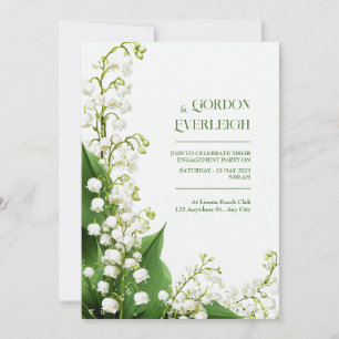 Invitación Esquina de Boda Valle de Lirio Botánico Blanco Cru