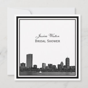 Invitación Esquina De Boston Etched Framed L Bridal Shower