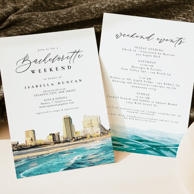 Invitación Esquina de Watercolor Atlantic City New Jersey (Subido por el creador)