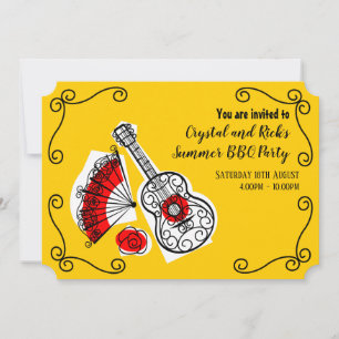 Invitación Esquinas de grupo de souvenirs españoles horizonta