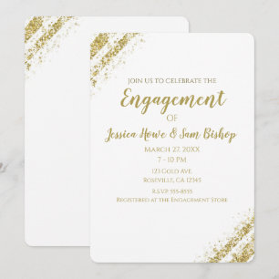 Invitación Esquinas de polvo de oro negro glam moderno compro