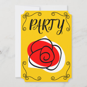 Invitación Esquinas de Rosa en español vertical Fiesta