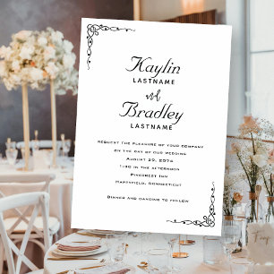Invitación Esquinas Minimalistas blancas boda embellecidas