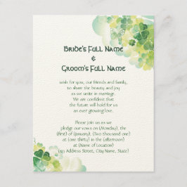 Invitación Esquinas verdes del trébol y de la mariposa