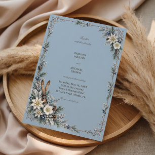 Invitación Esquís Antiguos Entre Florales Alpinos