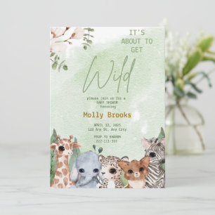 Invitación Está a punto de conseguir Baby Shower de Safari de