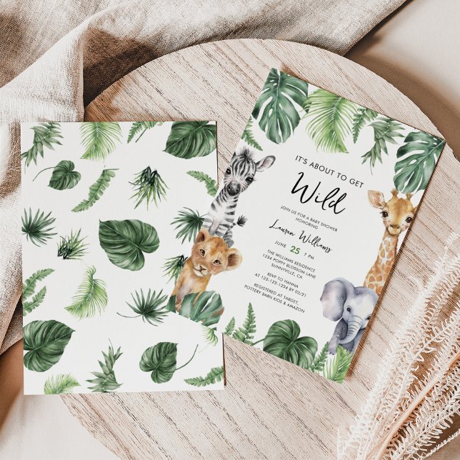 Invitación Está A Punto De Conseguir Baby Shower De Safari De (Subido por el creador)