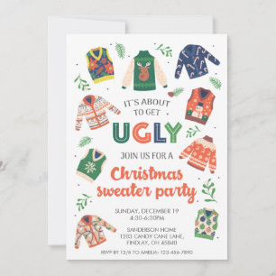 Invitación Está a punto de conseguir Navidades feos suéter Fi