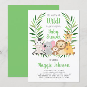 Invitación Está a punto de llegar a Baby Shower de animales s