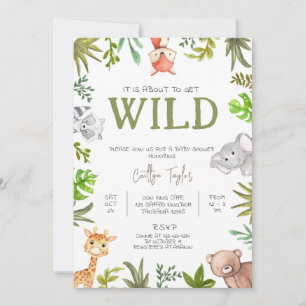 Invitación Está a punto de obtener Baby Shower WILD
