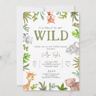 Invitación Está a punto de obtener Baby Shower WILD
