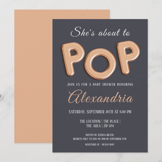 Invitación Está A Punto De Pop Unisex Baby Shower (Anverso / Reverso)