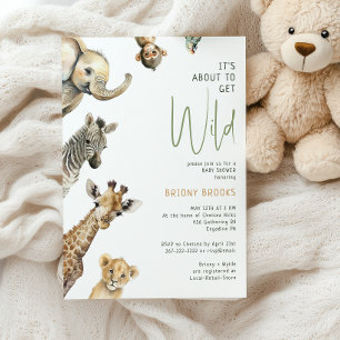 Invitación "Está a punto de volverse salvaje" Baby Shower de 