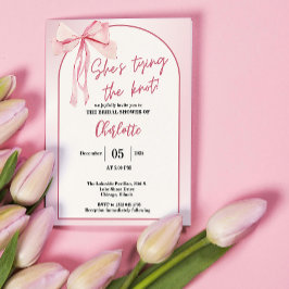 Invitación Está atando el arco de nueces simple ducha de novi