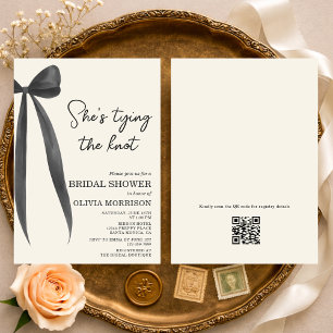 Invitación Está Atando el Nudo Código QR Arco Despedida de So