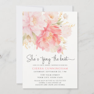 Invitación Está Atando El Nudo Despedida de Soltera Floral