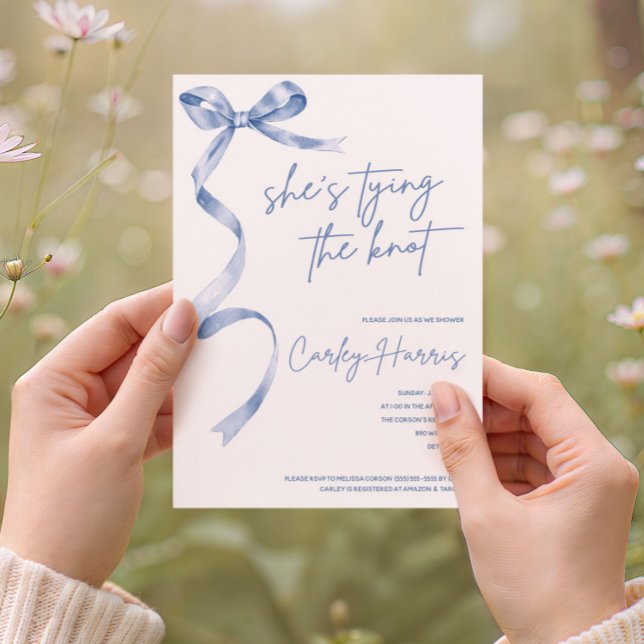 Invitación ¡Está atando el nudo! Ducha nupcial moderna (Subido por el creador)