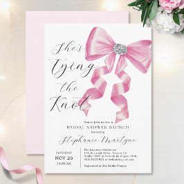 Invitación Está atando la ducha de novia de brunch rosado Kno