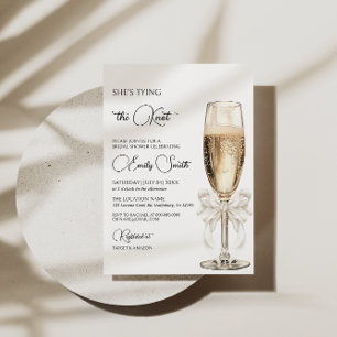 Invitación Está atando la ducha de novias de Knot Bow Champag