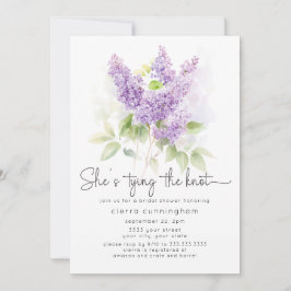 Invitación Está atando la ducha marrón morada de novias