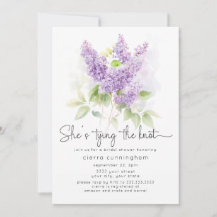 Invitación Está atando la ducha marrón morada de novias