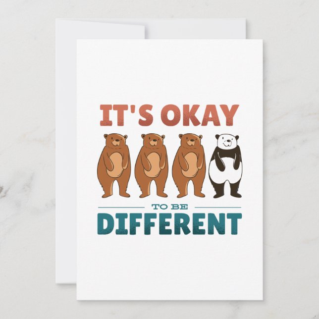 Invitación Está bien ser diferente (Anverso)