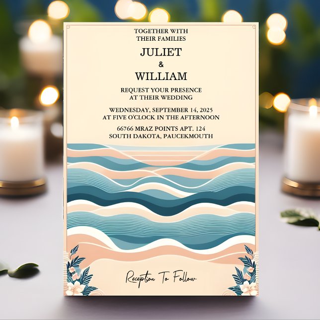 Invitación Esta boda de destino de la playa de veraneo de pri (Subido por el creador)