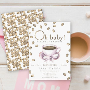Invitación Está Brewing Un Bebé Oh Café Granos De Café Baby S
