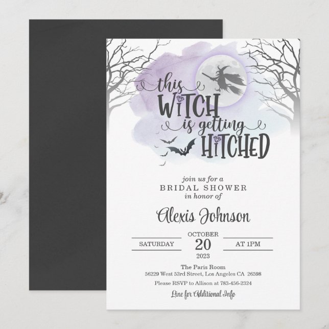 Invitación Esta bruja se está convirtiendo en una ducha nupci (Anverso / Reverso)