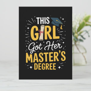 Invitación Esta chica obtuvo su graduación de maestría 2026