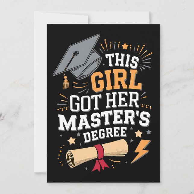 Invitación Esta chica se graduó con una maestría (Anverso)