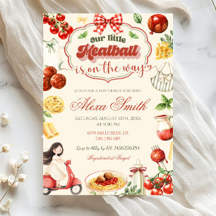 Invitación Está en camino Little Meatball Baby Shower