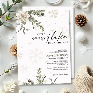Invitación Está en camino pequeña copo de nieve baby shower d