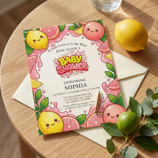 Invitación Está En Camino Un Pequeño Bebé: Baby Shower Citrus
