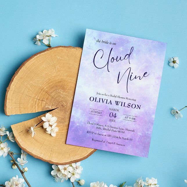 Invitación Está en Cloud 9 Dreamy Elegant Bridal Shower (Subido por el creador)