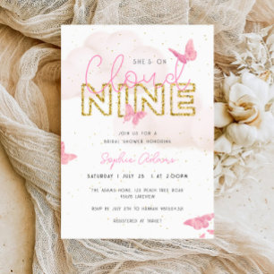 Invitación Está en Cloud Nueve Butterflies Bridal Shower