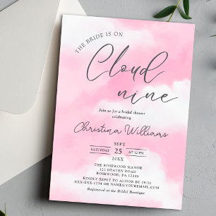 Invitación Está en la ducha de nubes rosadas 9