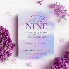 Invitación Está en la nube 9 Bachelorette Dreamy Pastel Sky