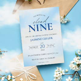 Invitación Está en la nube 9 Dreamy Bridal Shower Soft Blue