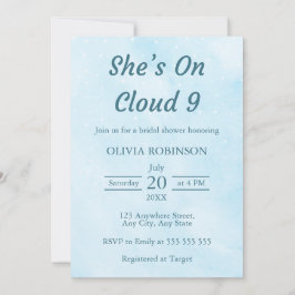 Invitación Está en la nube 9 Dreamy Sky Blue Bridal Shower