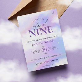 Invitación Está en la nube 9 Ducha de novia Dreamy Pastel Sky