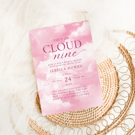 Invitación Está en la nube nueve duchas de novias rosadas