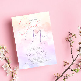 Invitación Está en la nubosa nueve sueñas negras Pastel