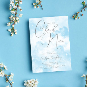 Invitación Está en la Nueve Dreamy Blue Bridal Shower