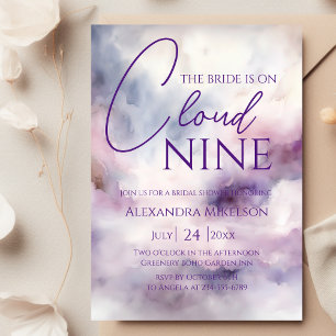 Invitación Está en la Nueve Dreamy Morple Bridal Shower